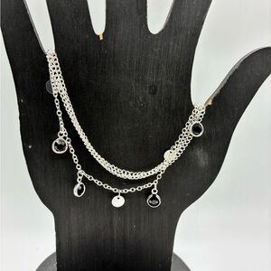 Silver and Black Anklet
